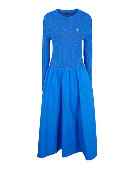 Polo Ralph Lauren Blue Long Sleeves Shirt Long Dress