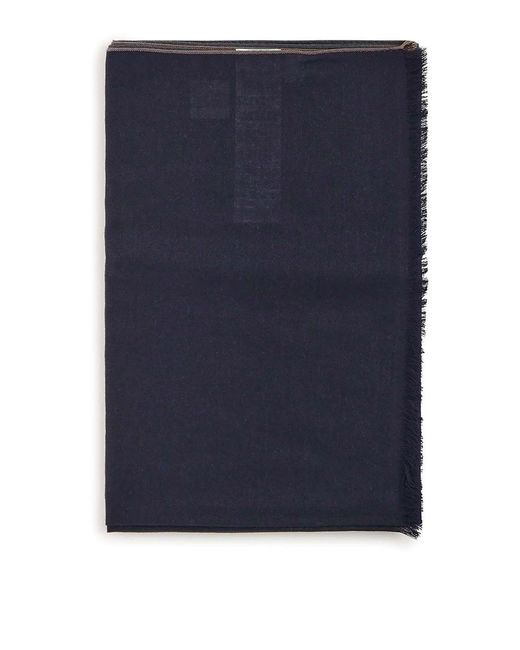 Eleventy Blue Cashmere And Wool Scarf for men