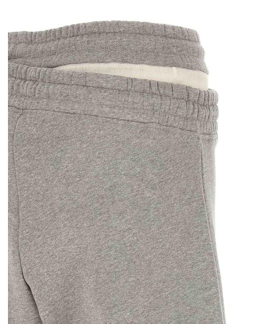 The Attico Gray Asymmetrical Double Waist Trousers