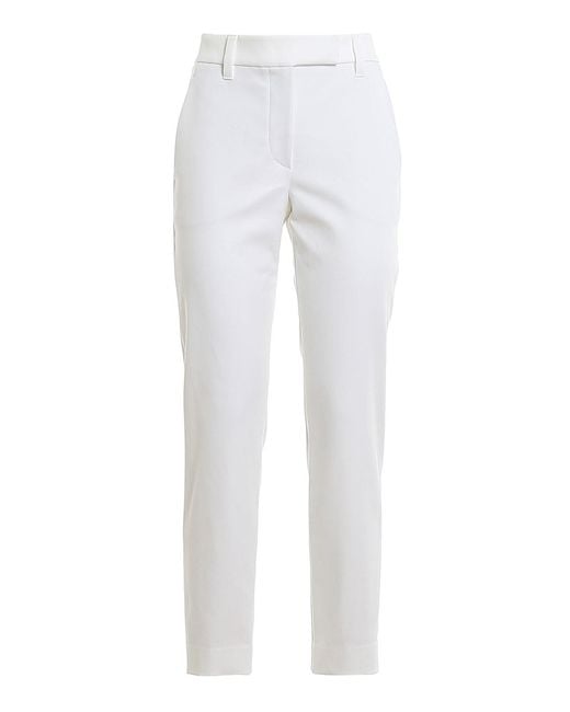 Brunello Cucinelli White Cotton Twill Chino Trousers