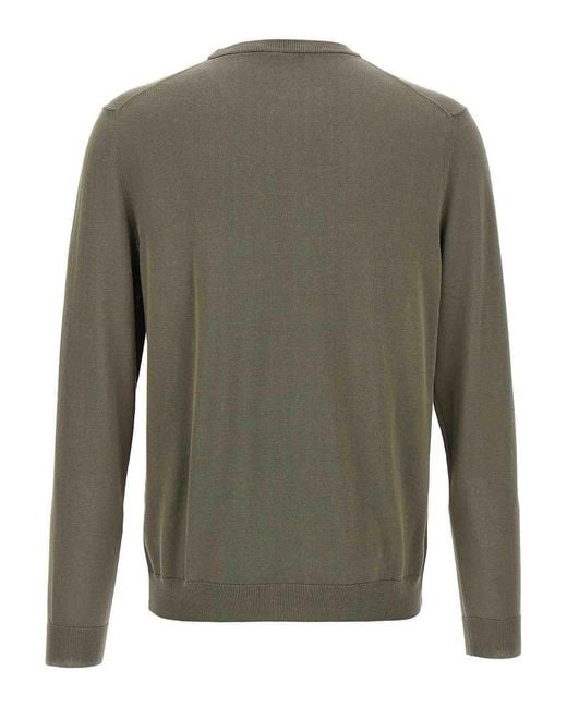 Zanone Green Cotton Sweater for men