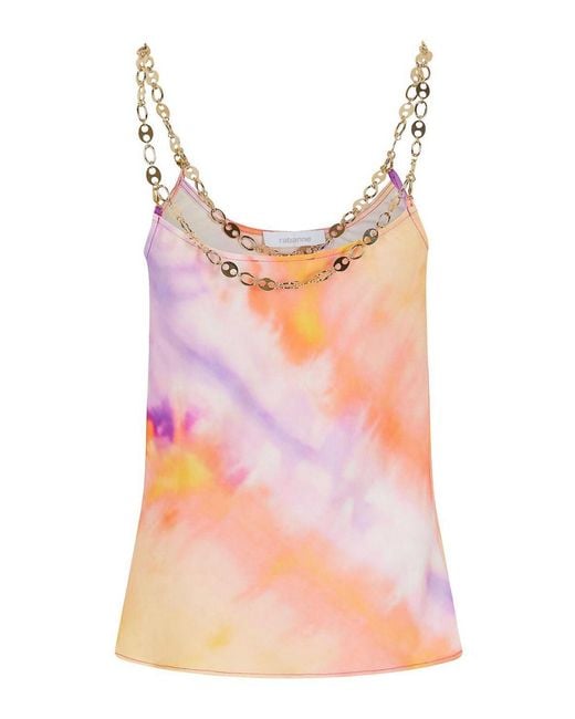 Rabanne Pink Printed Satin Top