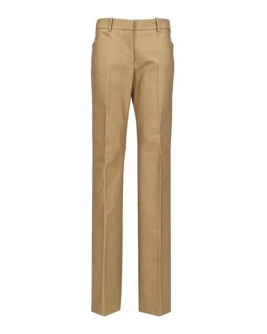 Tom Ford Flared Tailored Trousers in Natural | Lyst UK