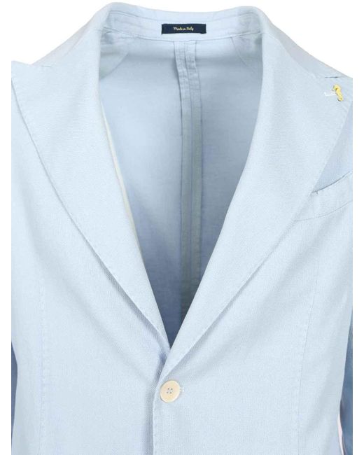 Guarinucci Blue Cotton Linen Blazer for men