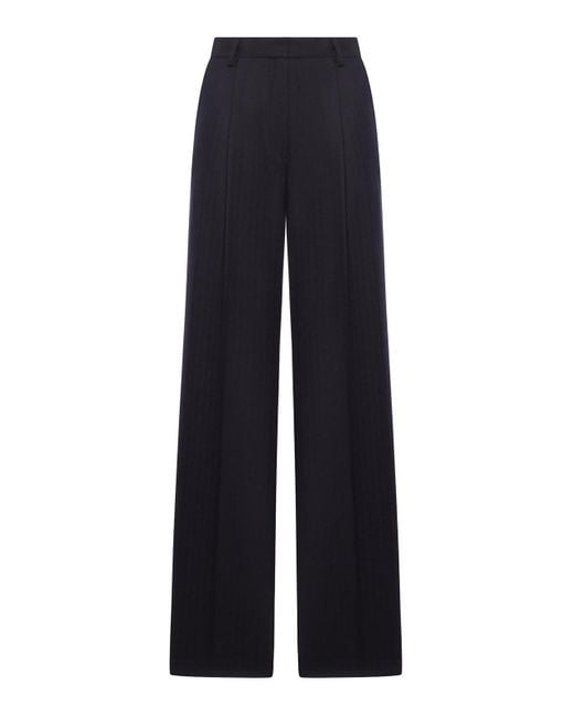 Dries Van Noten Blue Tailored Wool Trousers