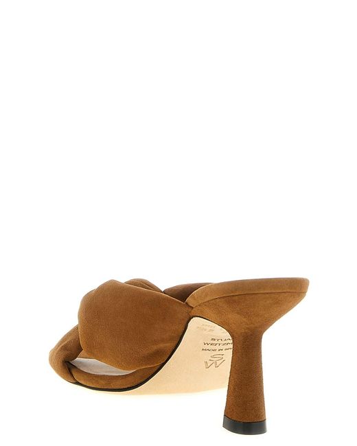 Stuart Weitzman Brown Soplaya Slides
