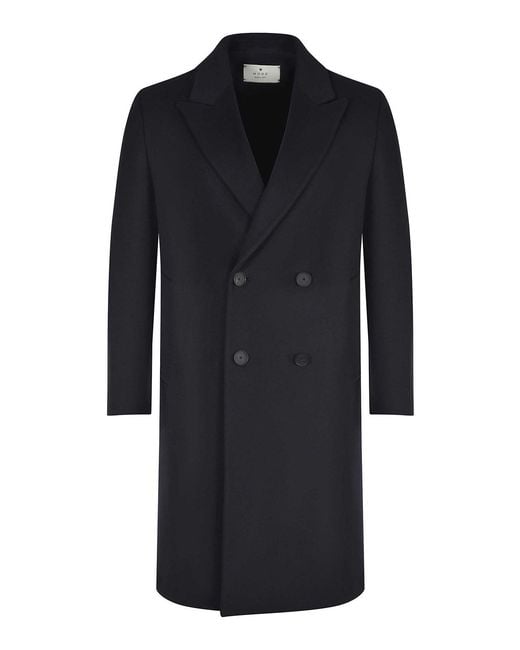 Manuel Ritz Black Coat Made Of A Wool Blend for men