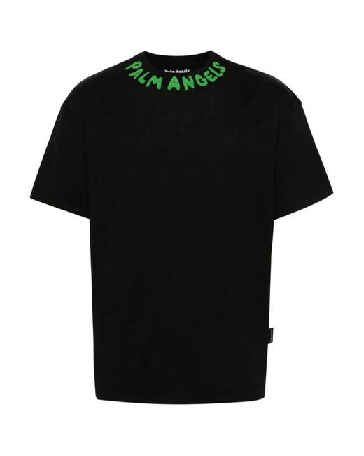 Palm Angels Black Seasonal Logo T-shirt for men
