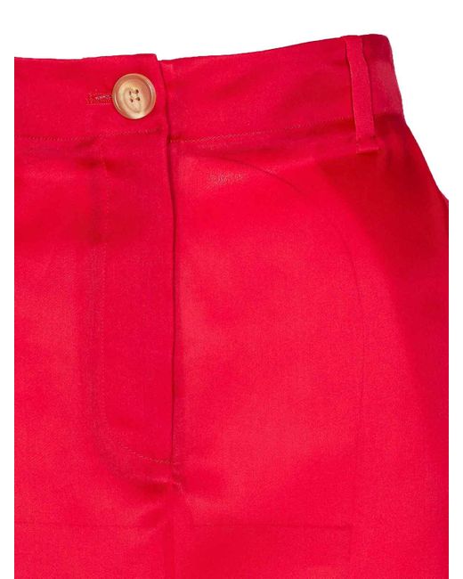 Khaite Red Lucian Skirt