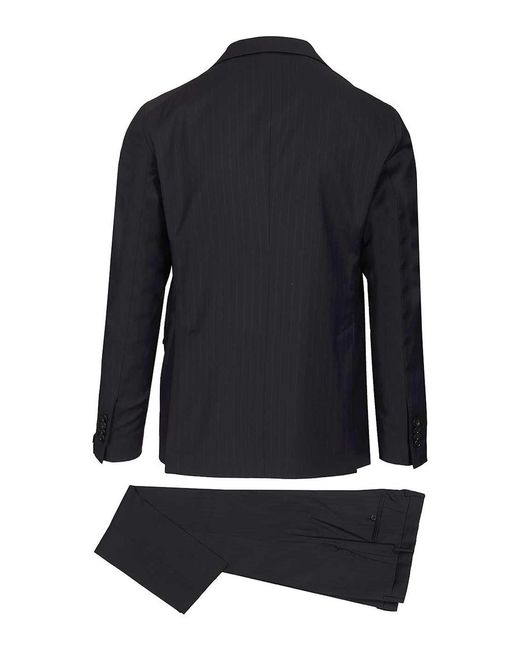 Tagliatore Black Montecarlo Pinstriped Suit for men