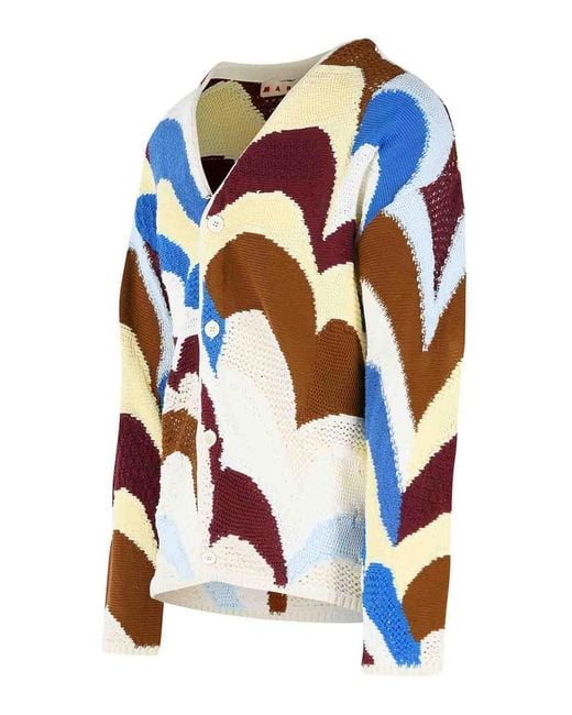 Marni Blue Cotton Cardigan for men
