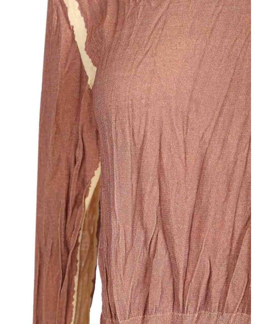 Acne Pink Crumpled V-Neck Sweater