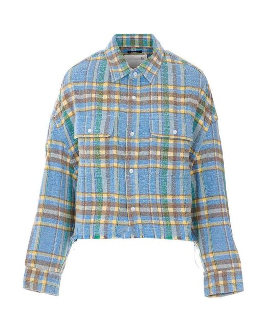 R13 Blue Light Cropped Work Shirt
