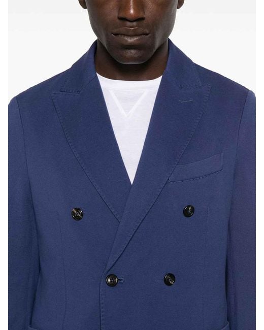 Circolo 1901 Blue Cotton Double-Breasted Jacket for men