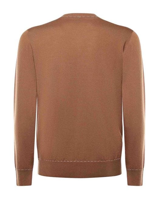 Eleventy Brown Wool Sweater for men