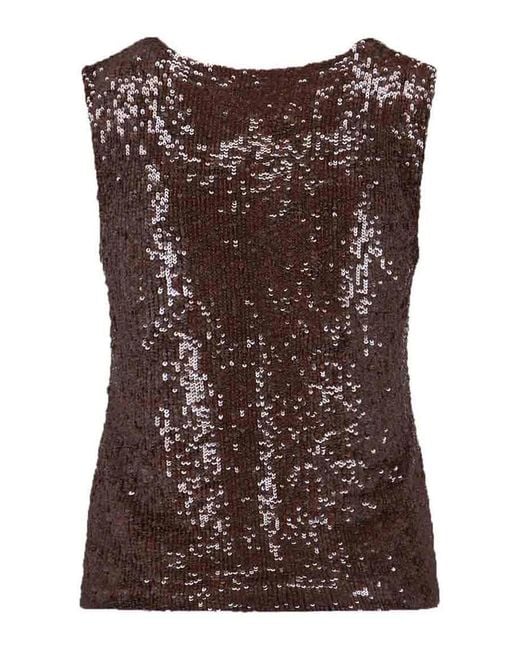 P.A.R.O.S.H. Brown Top With Sequins