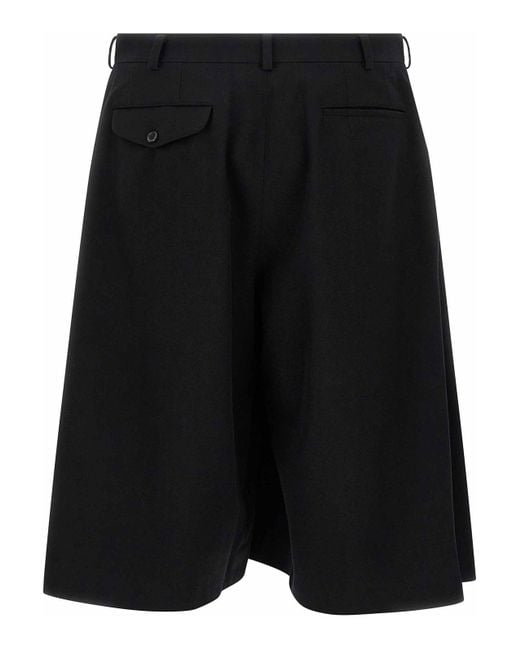 Comme Des Garcons Hommes Plus Black Extra Loose Leg Bermuda Shorts for men