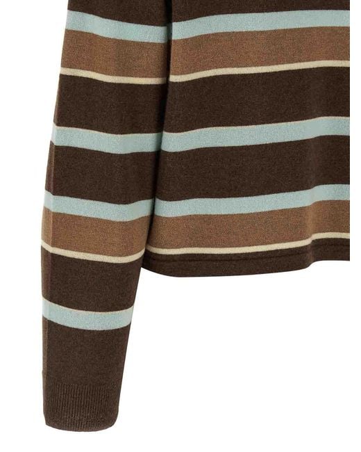 Guest In Residence Black Cropped Stripe Rugby Sweater