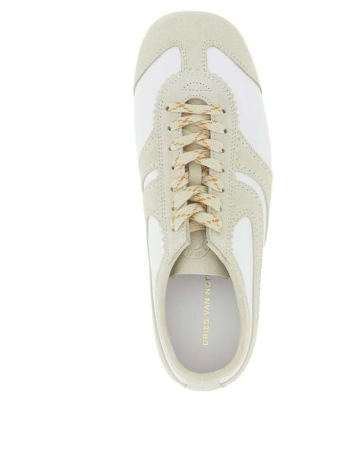 Dries Van Noten White Leather Sneakers for men