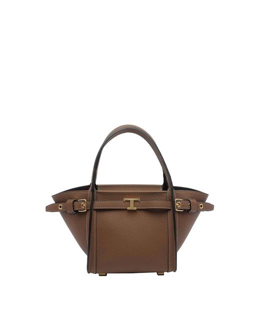 Tod's Brown Tods Mini Tim Shopping Bag