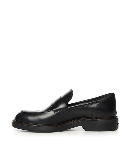 Hogan Black H704 Leather Loafers for men