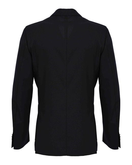 Lardini Black Double-Breasted Roma Jacket for men