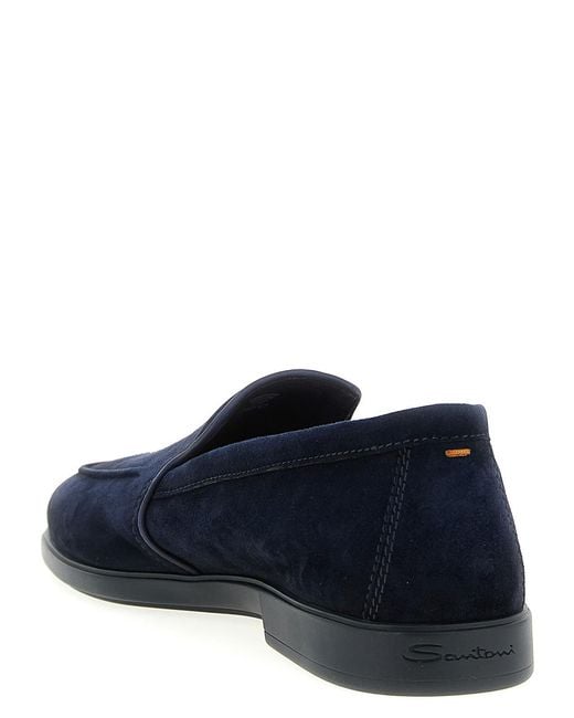 Santoni Blue Malib Loafers for men