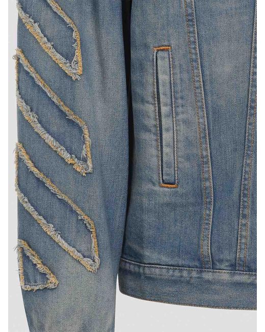 Off-White c/o Virgil Abloh Blue Off Patch Skate Jacket for men