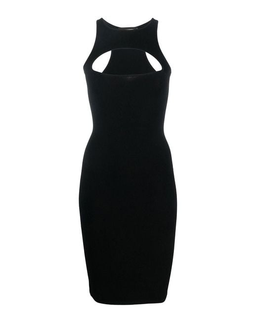DSquared² Black Cut-Out Knitted Dress