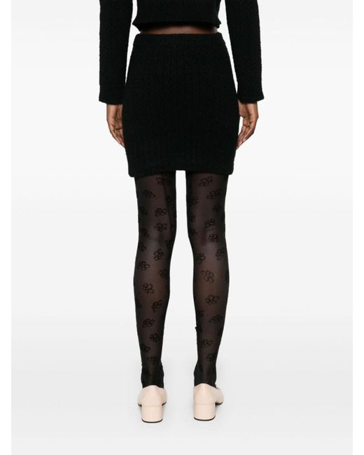 Self-Portrait Black Cashmere Blend Knit Skirt
