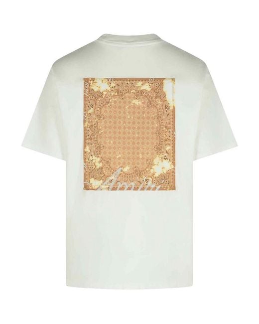 Amiri White Bandana Cotton T-Shirt for men