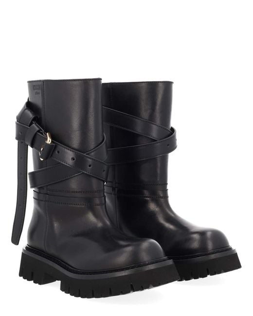 Moschino Black Tie-Me Boot
