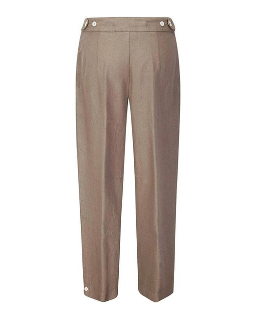 MSGM Brown Pantalone Lino