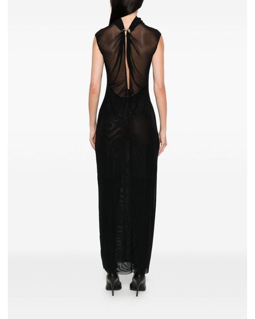 Jean Paul Gaultier Black Sleeveless Semi-Sheer Maxi Dress