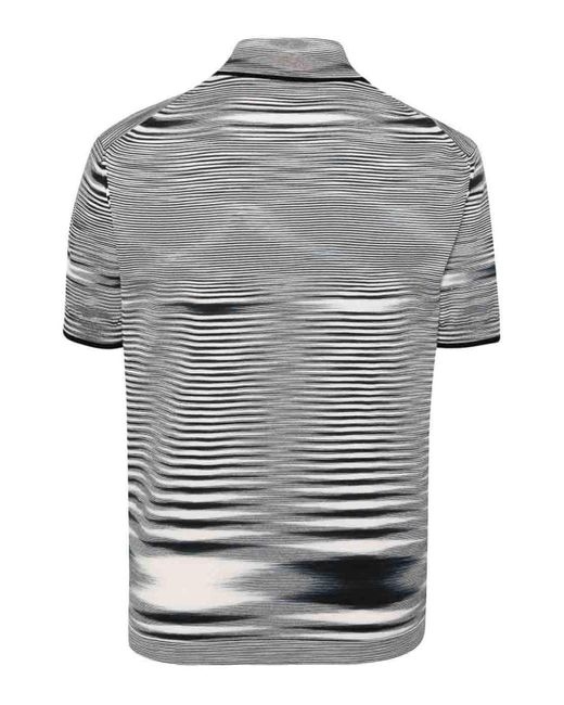 Missoni Gray Tie-dye Print Cotton Polo Shirt for men