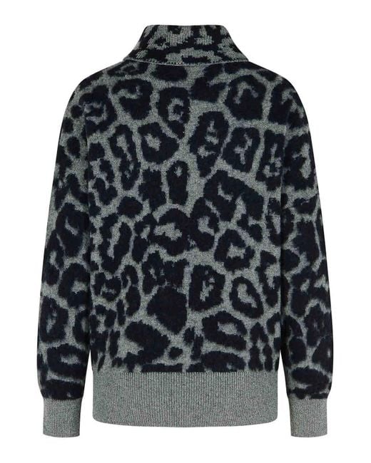 Stella McCartney Black Leopard-Print Turtleneck Jumper