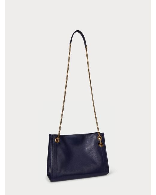 Ralph Lauren Blue Brdly Md Shp-Tote-Medium-Luxe Pebble Lthr