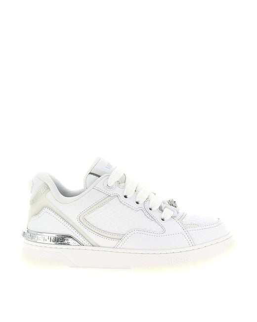 Versace White Biggie Basket Sneakers