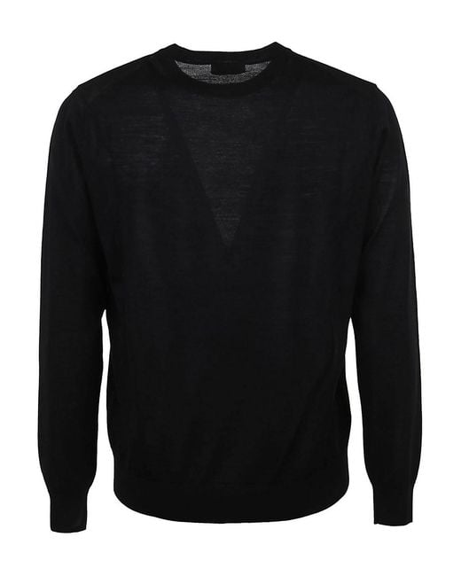 Ballantyne Black Wool Crewneck Knitted Pullover for men