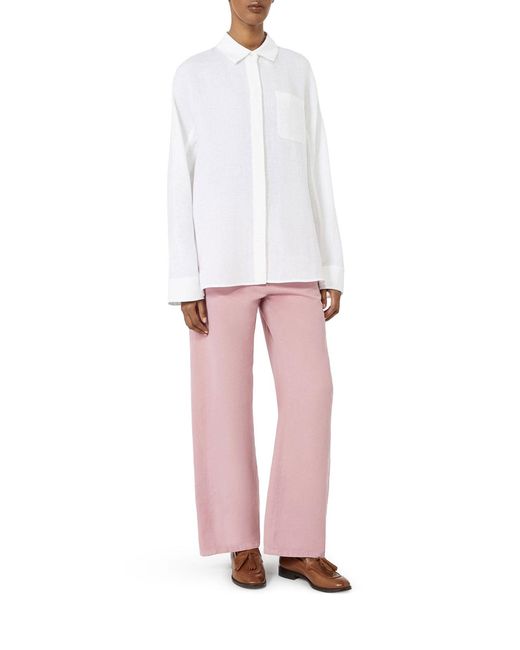 Max Mara White Linen Canvas Shirt