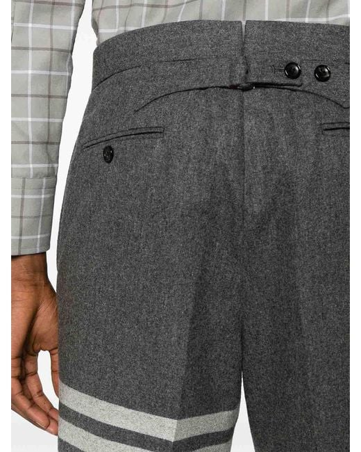 Thom Browne Gray Low-Rise Drop-Crotch Tailored Trousers for men
