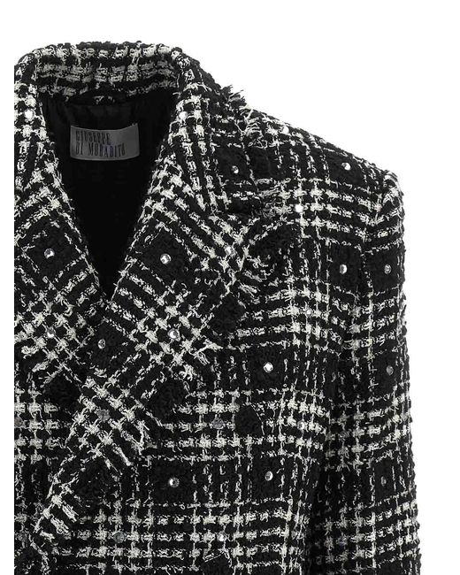 GIUSEPPE DI MORABITO Black Tweed And Rhinestone Blazer