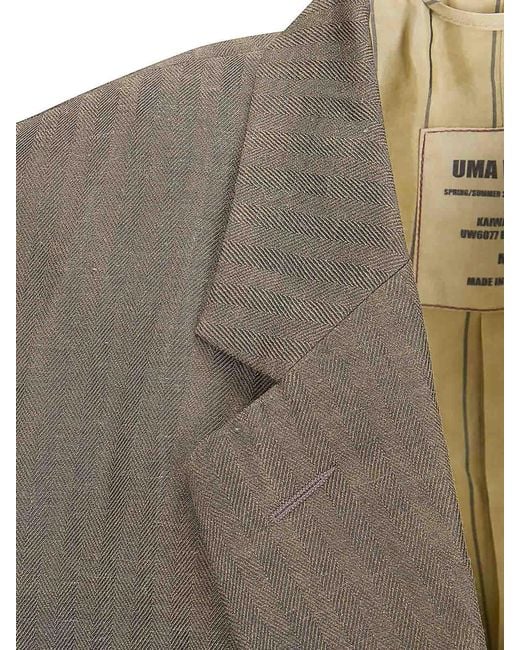 Uma Wang Brown Oversized Linen Jacket