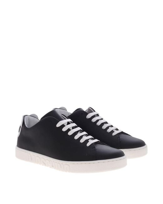Moschino Blue Teddy Logo And Patch Sneakers for men