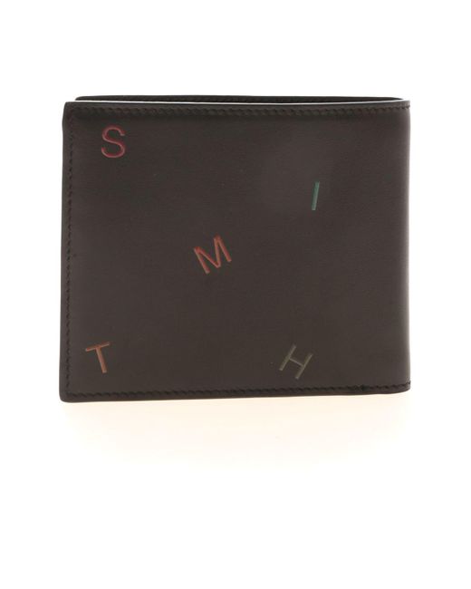 Paul Smith Black Logo Lettering Pattern Wallet for men