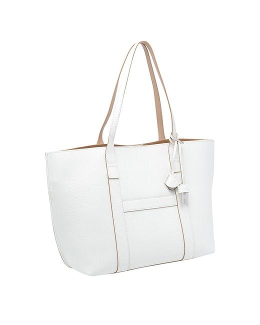Hogan White Medium Script Shopping Bag