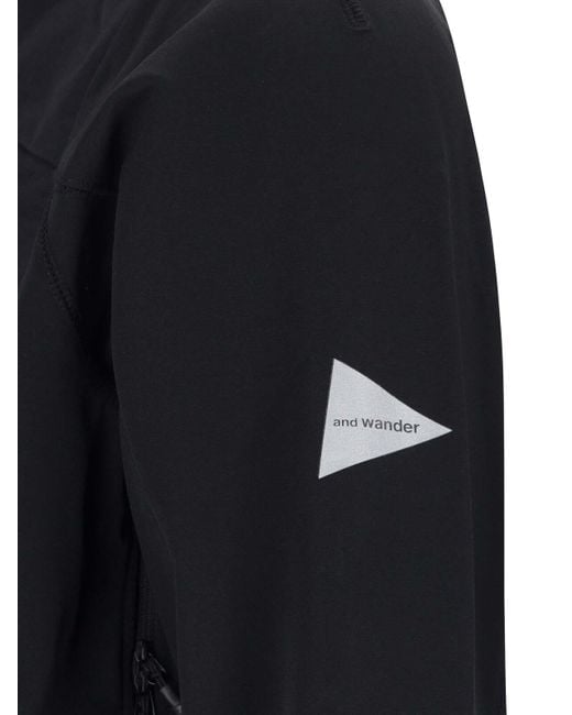 And Wander Black Hooding Technical Jacket for men