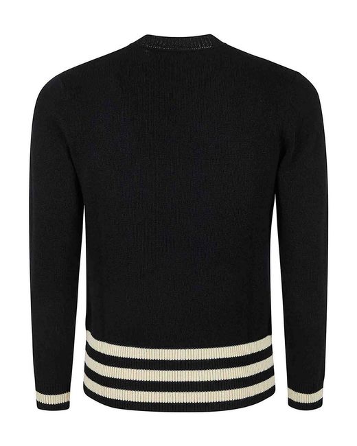 Valentino Garavani Black Crew-Neck Sweater, Regular, Fin. 7 for men
