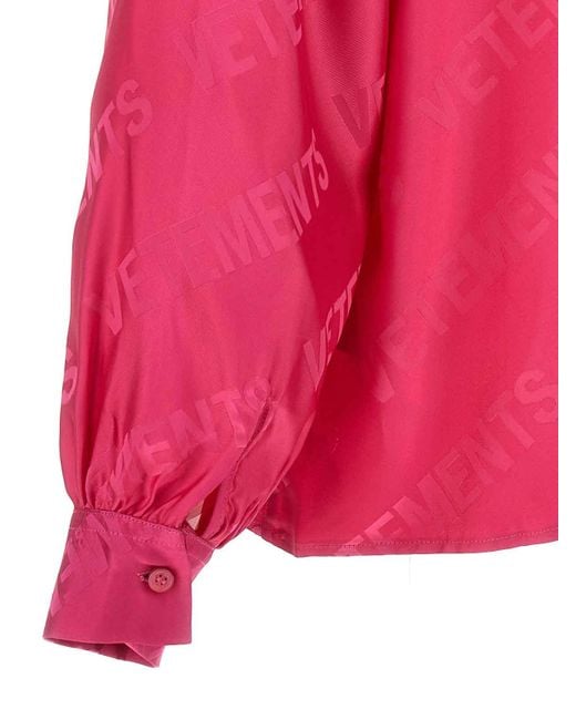 Vetements Pink 'Monogram' Blouse
