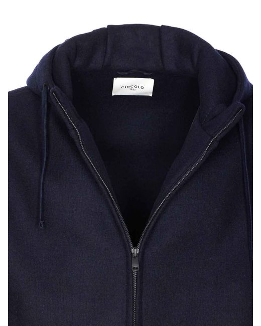 Circolo 1901 Blue Zipped Sweatshirt Zip Closure for men
